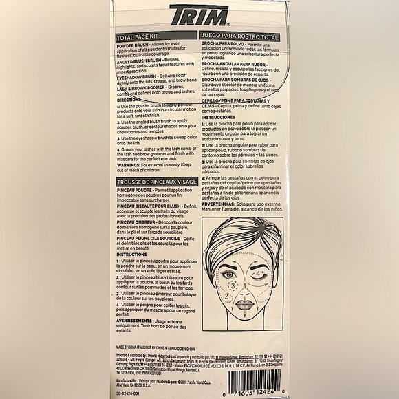 B5. CHEAPER IN ANY BUNDLE -NIB TRIM TOTAL FACE KIT 4 brushes w/several functions - Picture 5 of 6